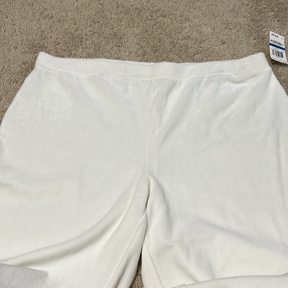 Charter Club White Velvet Like Pull On Pants XL NWT Waist - Picture 2 of 4